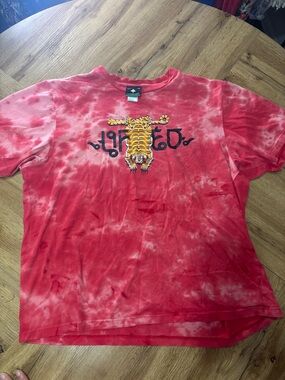 LRG Red Tie-Dye Crewneck Tee
